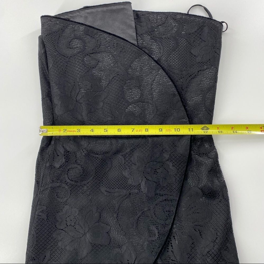 Emporio Armani Black Lace Strapless Faux Wrap Mini Dress - Picture 5 of 10